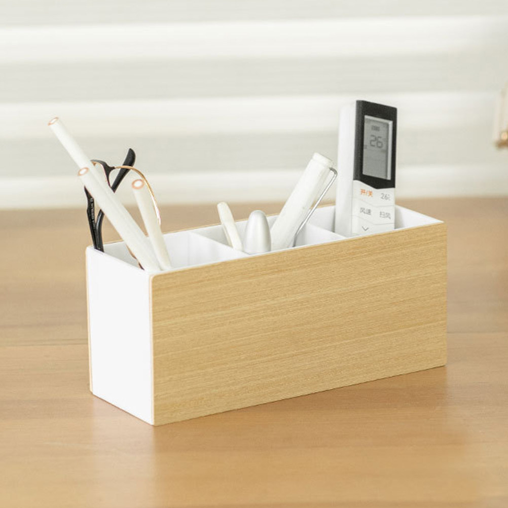 Controller Stand Holder - ที่เก็บของบนโต๊ะไม้ ช่องเก็บของหลายช่อง ที่ใส่ปากกาตั้งโต๊ะ ที่ใส่แปรงแต่งหน้า ที่วางรีโมทคอนโทรล ของใช้จิปาถะสำหรับโต๊ะทำงาน