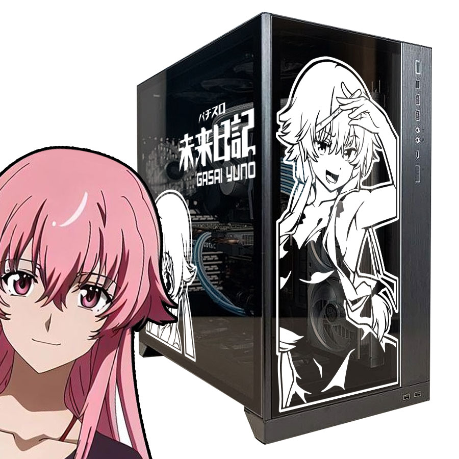 Console Gaming Pc Case - สติกเกอร์อนิเมะ Future Diary สำหรับเคสคอมพิวเตอร์ ATX, สติกเกอร์ตกแต่งลายการ์ตูนไวนิลสำหรับเคสคอมพิวเตอร์เล่นเกม,