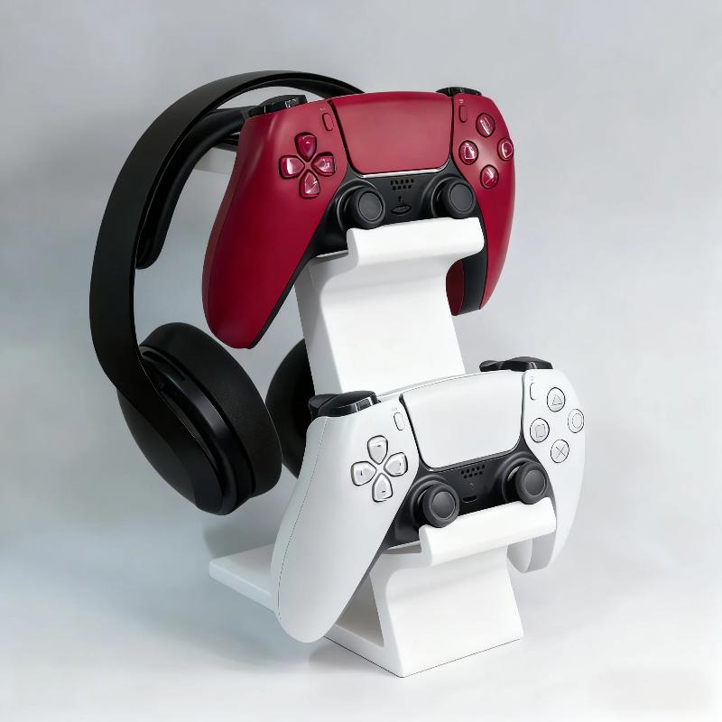 Controller Stand Holder - ● ขาตั้งคอนโทรลเลอร์ 3-in-1 สำหรับโต๊ะทำงาน พร้อมที่วางหูฟัง อุปกรณ์จัดระเบียบสำหรับเกม