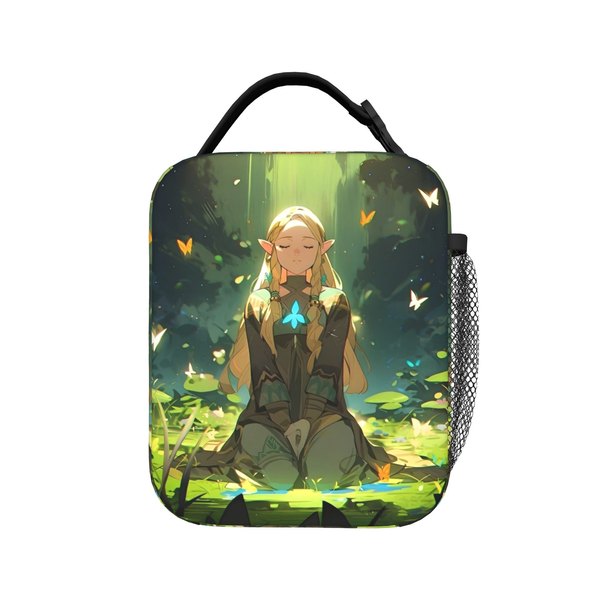 Gaming Console Zelda - การ์ตูน เซลด้า เลเจนด์ เกม กระเป๋าใส่อาหารกลางวันแบบมีฉนวนกันความร้อน กระเป๋าเก็บความเย็นแบบใช้ซ้ำได้